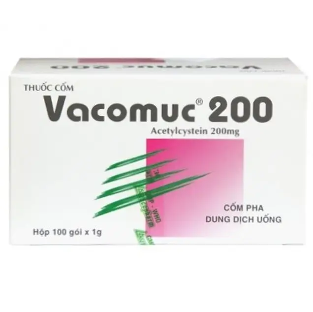 Thuốc cốm Vacomuc 200 Vacopharm làm thuốc tiêu chất nhầy (Hộp 100 gói x 1g)